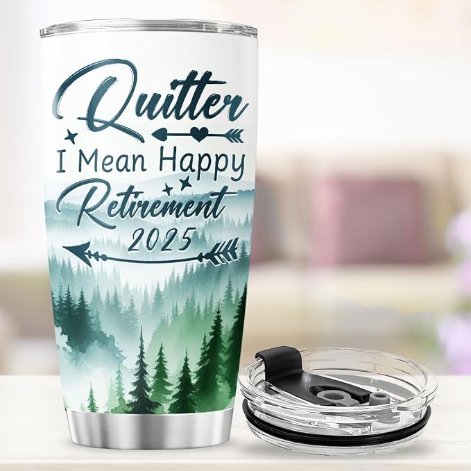 Funny Retirement Tumbler 2025 for Men Women, Quitter I Mean Happy Retirement - Image 4