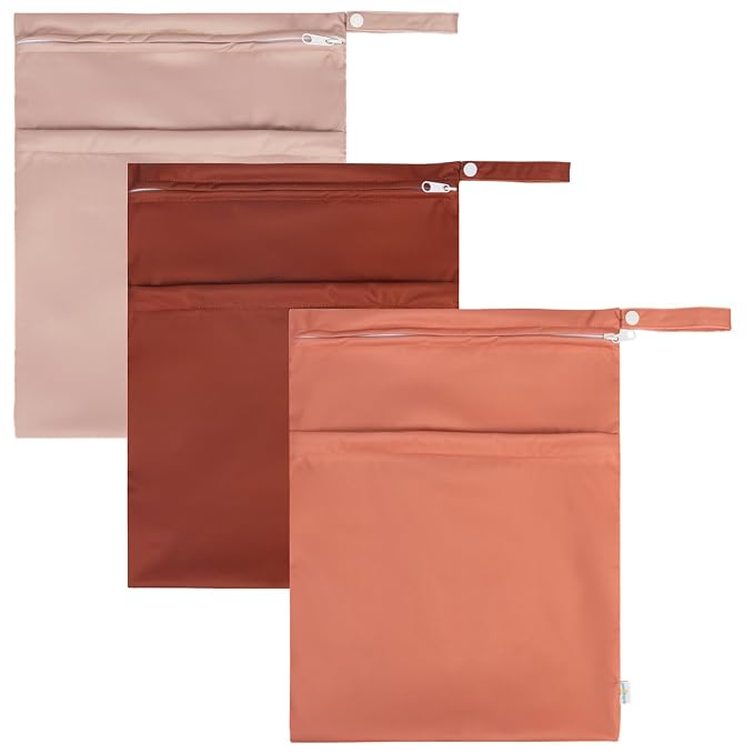 babygoal Wet Dry Bags 3 Pack for Baby Cloth Diapers, Washable Travel Bags - Image 3