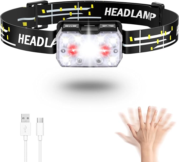 Lsnisni Headlamp Rechargeable, 2000 Lumen Ultra-Light Bright LED Head Lamp by Lsnisni