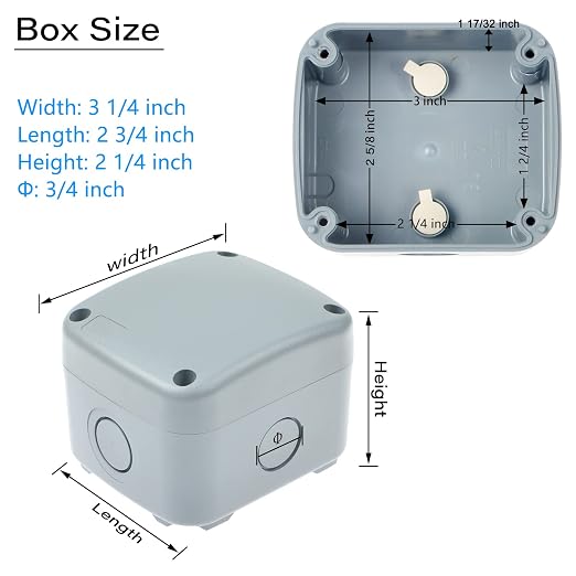 Waterproof Junction Box, Nineleaf PVC/ABS Outdoor Junction Box Electrical - Image 4
