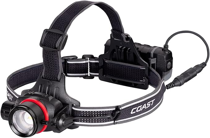 COAST HL8R 2000 Lumen Rechargeable PURE BEAM Focusing LED Headlamp by Coast