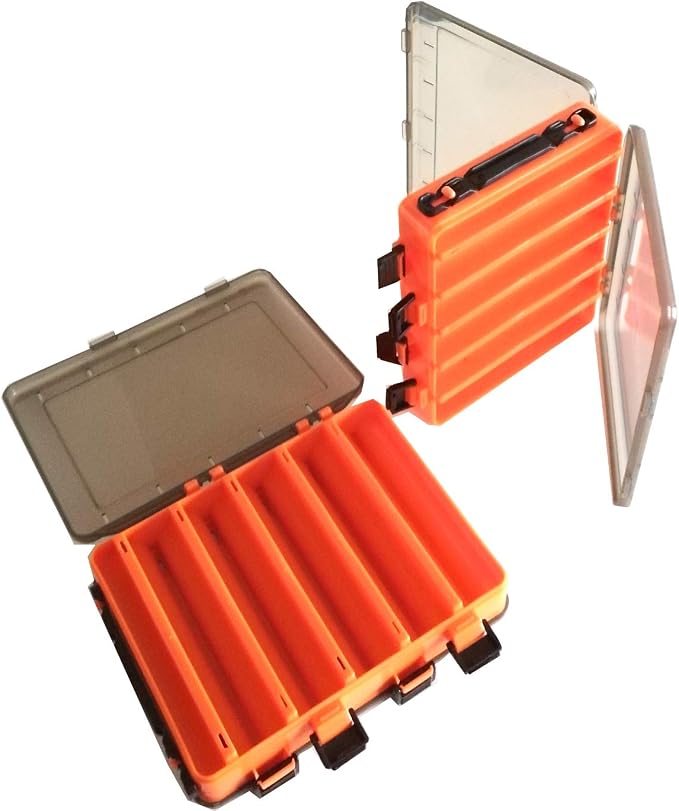 Fishing Tackle Box Set – 2-Pack Double-Sided Reversible Lure Organizer by HEROWORLD