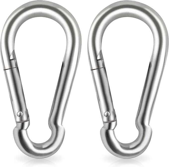 Locking Carabiner Clips, Stainless Steel Spring Snap Hook Locking Carabiner by Acquwistach