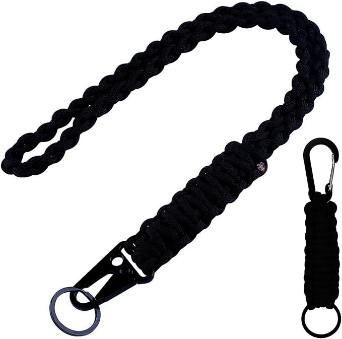 2 Pcs Heavy Duty Braided 550 Paracord Lanyard Keychain Set, Parachute Rope by MAGITATI
