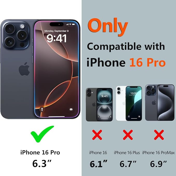 for iPhone 16 Pro Case Waterproof, Full-Body Hard Case Built-in - Image 2