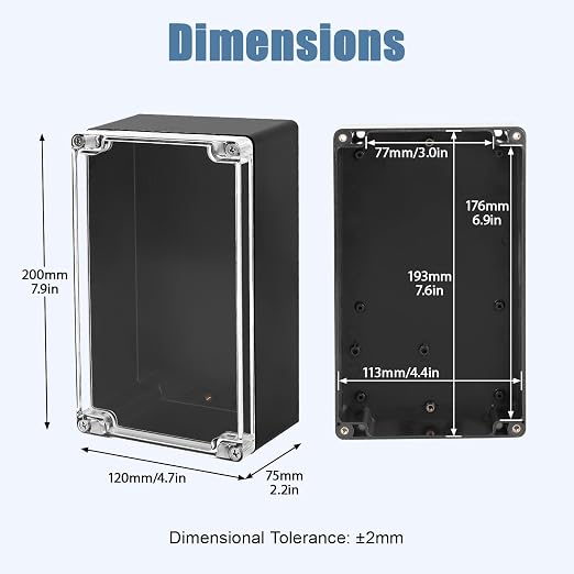 LeMotech Junction Box with Clear Cover IP65 Waterproof Project Box Dustproof - Image 2