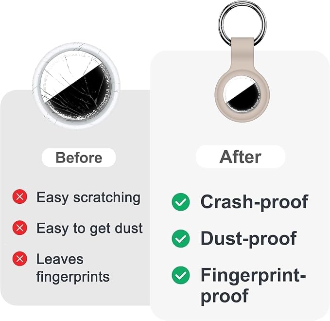 Linsaner Case for AirTag 2nd Gen & 1st Gen, Silicone Holder Keychain Key Ring - Image 2