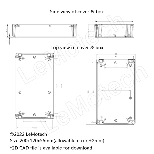 LeMotech Project Box ABS Plastic Junction Box IP65 Waterproof Hobby Box - Image 8