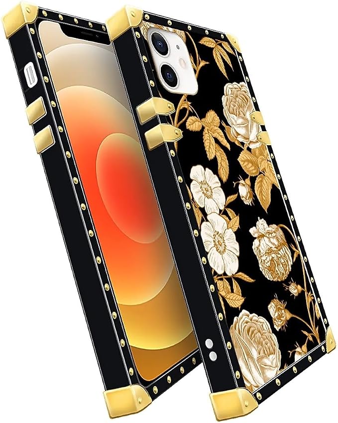 Compatible with iPhone 11 Case, Blooming Rose Golden Flower Luxury Golden - Image 3