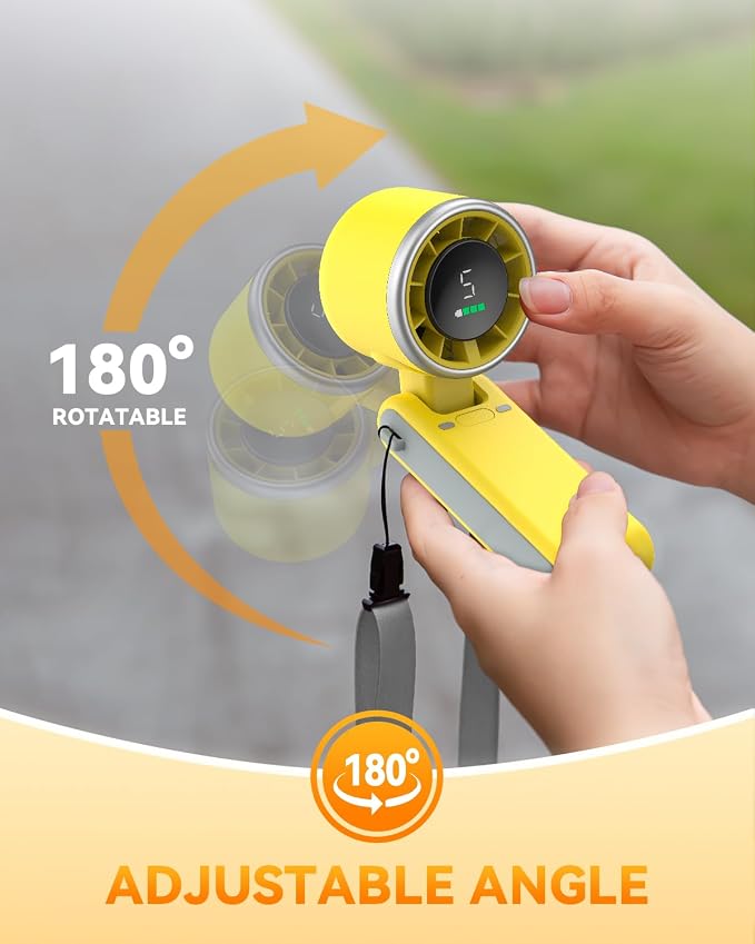 PlayHot Portable Handheld Turbo Fan, 5-Speed Personal Fans, 5000mAh - Image 8