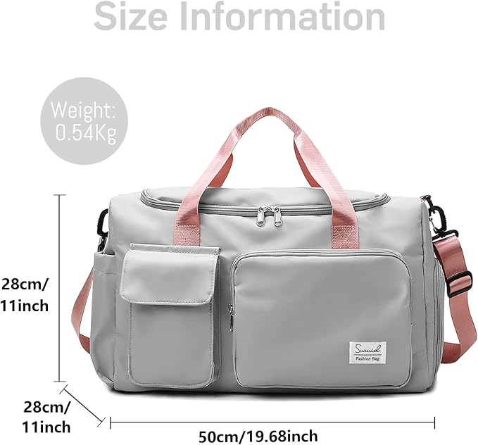 Suruid Travel Duffel Bag with Shoes Compartment Sports Gym Bag with Dry Wet - Image 2
