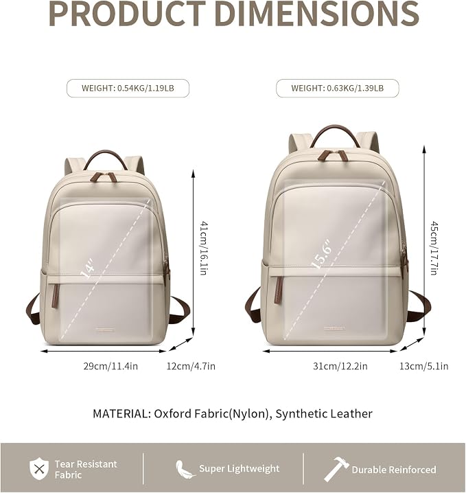GOLF SUPAGS Laptop Backpack for Women Slim Computer Bag Work Travel College - Image 5