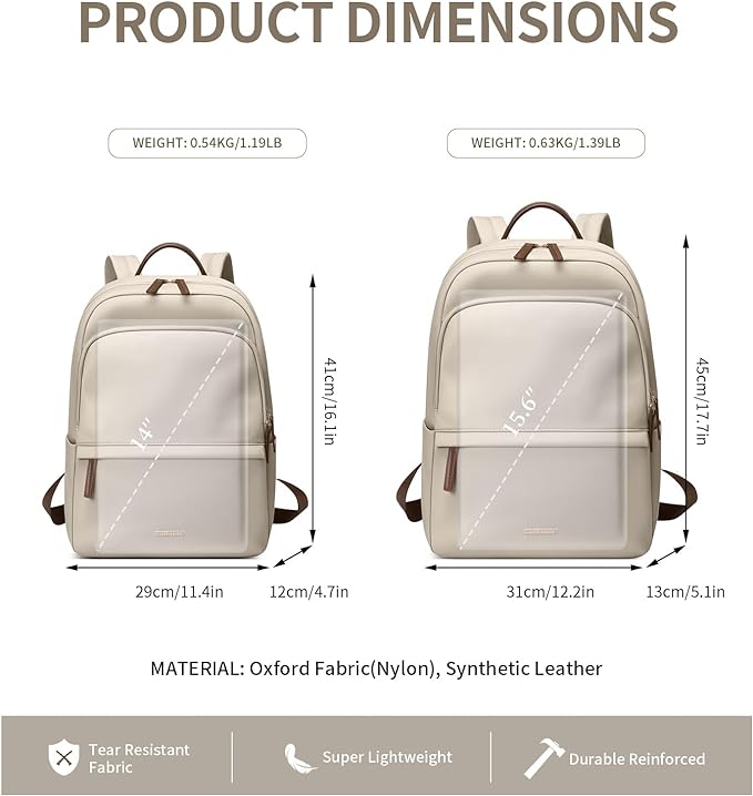 GOLF SUPAGS Laptop Backpack for Women Slim Computer Bag Work Travel College - Image 5