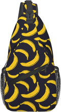 Pop Art Banana Sling Bag For Women Men Fashion Fruits Print Backpack Crossbody by Unknown