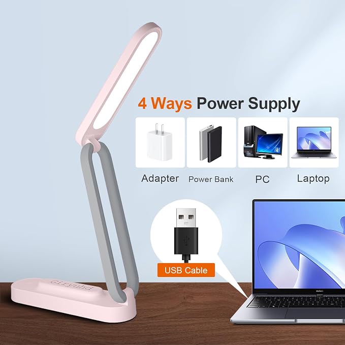 Giryuhd LED Desk Lamp for Office Home & Battery Operated Lamp Rechargeable Lamp - Image 4