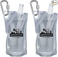 2-Pack 1L Hiking Collapsible Water Bottles by Weesdsio