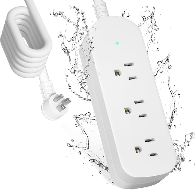 Outdoor Power Strip Weatherproof 3 FT Extension Cord Waterproof Surge Protector by CAKINKON