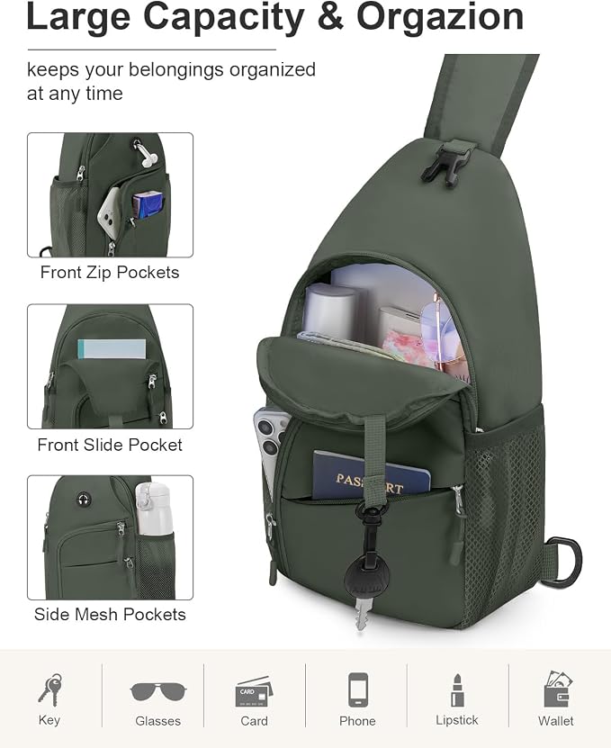 Pritent Crossbody Bags for Women Man, Waterproof Sling Bag Backpack Trendy - Image 3