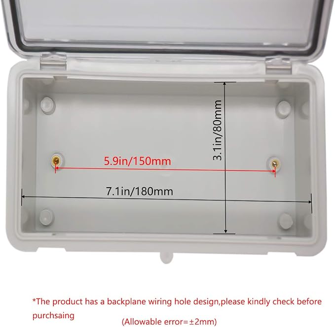 Zulkit 2pcs Junction Box ABS Plastic Dustproof Waterproof IP65 Electrical Boxes - Image 5