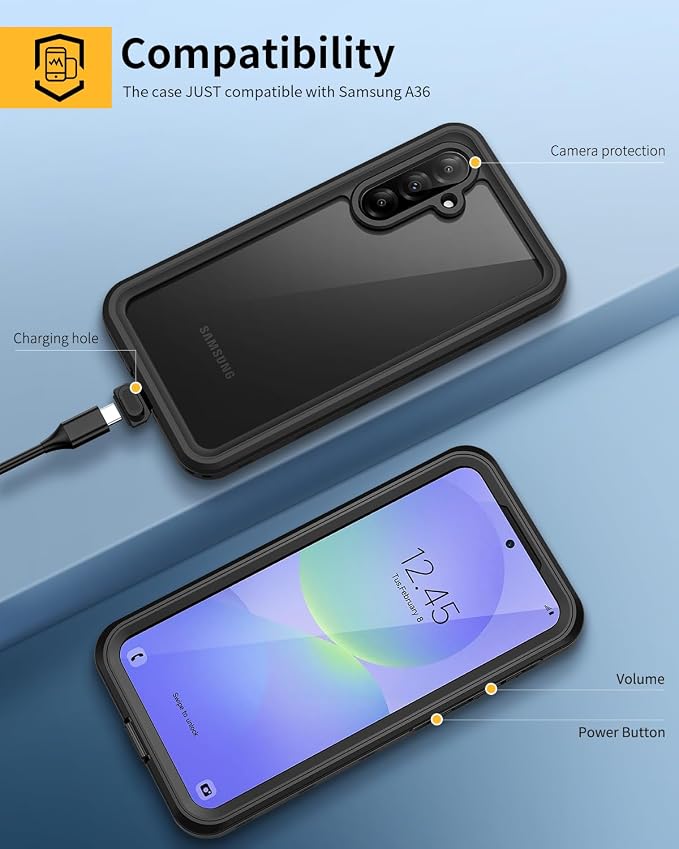 Lanhiem for Samsung Galaxy A37 A36 Phone Case, IP68 Waterproof Dustproof - Image 5