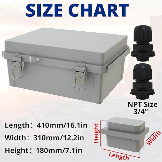 MAKERELE Large Junction Box Waterproof IP67 Plastic Outdoor Electrical Box and - Image 2
