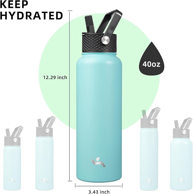 Konokyo 40oz Insulated Water Bottle Stainless Steel Sport Bottles - Image 5