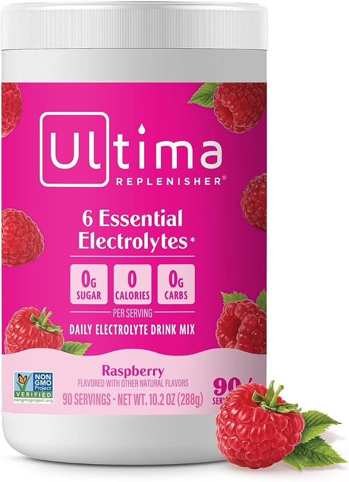 Ultima Replenisher Daily Electrolyte Powder Drink Mix – Sugar Free – Raspberry by UltimaReplenisher