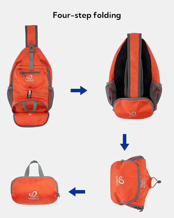 WATERFLY Packable Small Crossbody Sling Backpack Shoulder Chest Bag Daypack - Image 7