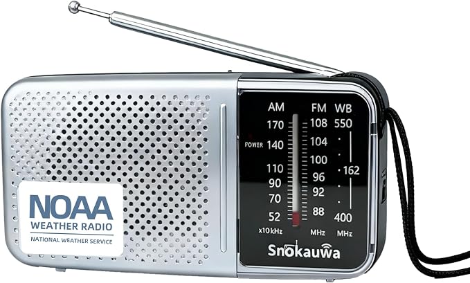 Portable AM FM Transistor Radio Battery Operated, NOAA Weather Radio by Snokauwa