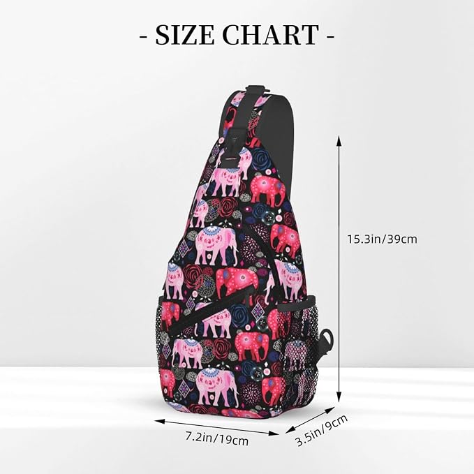 African Ethnic Elephant Sling Backpack - Image 3