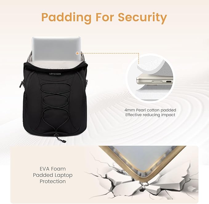 LOVEVOOK Mens Backpack with Giant Tumbler Holder Pocket, 18 Inch Everyday - Image 4