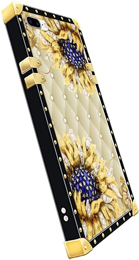 Compatible with iPhone 8 Plus 7 Plus Case, Sunflower Diamonds Leather Luxury - Image 4