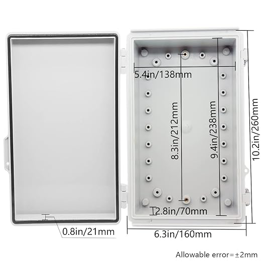 Zulkit Junction Box, IP67 Waterproof Electrical Box Hinged Cover Stainless - Image 5