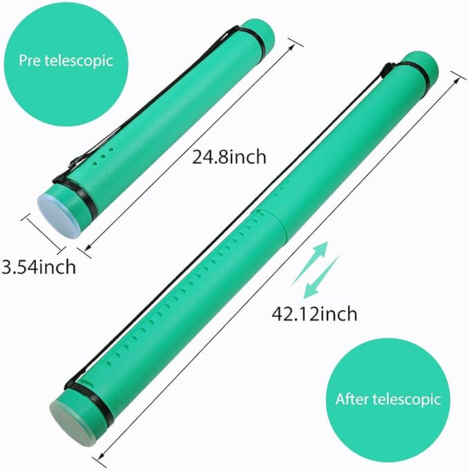 DEWEL Document Tube, Plastic Expanding Poster/Art/Document Storage Tube 24.5 to - Image 2