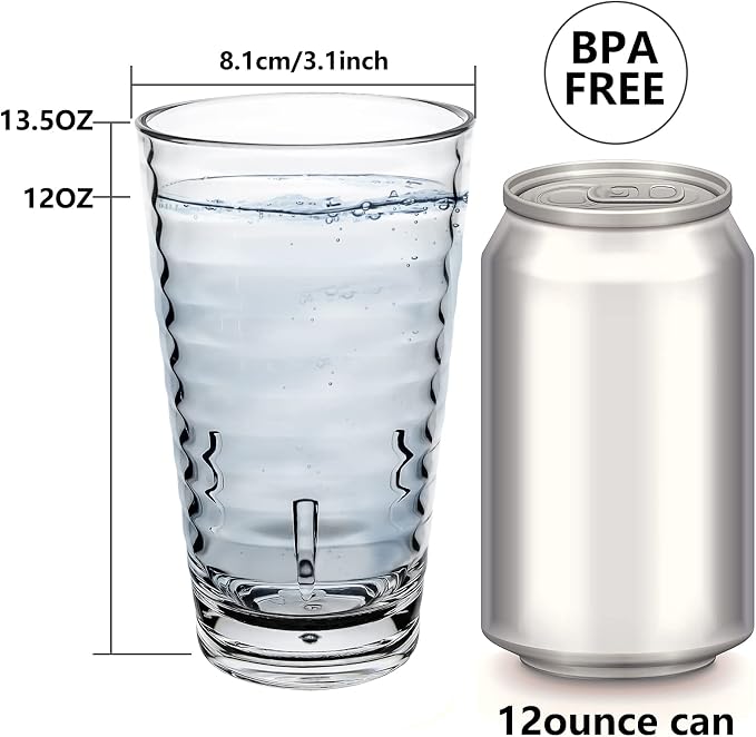 ALIMOTA Plastic Tumblers Cups, Plastic Water Tumbler Drinking Glasses, 13-Ounce - Image 2