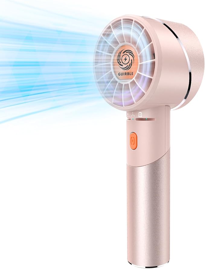 Handheld Fan, Portable Turbo Fan, Powerful Personal Fan, USB Rechargeable Mini by Guirble