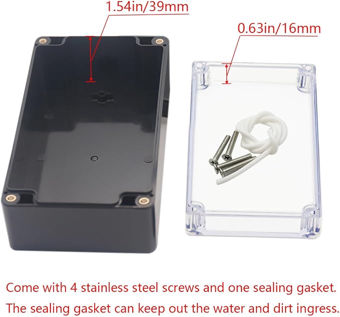 Project Box IP65 Waterproof Junction Box ABS Plastic Black Electrical Boxes DIY - Image 4