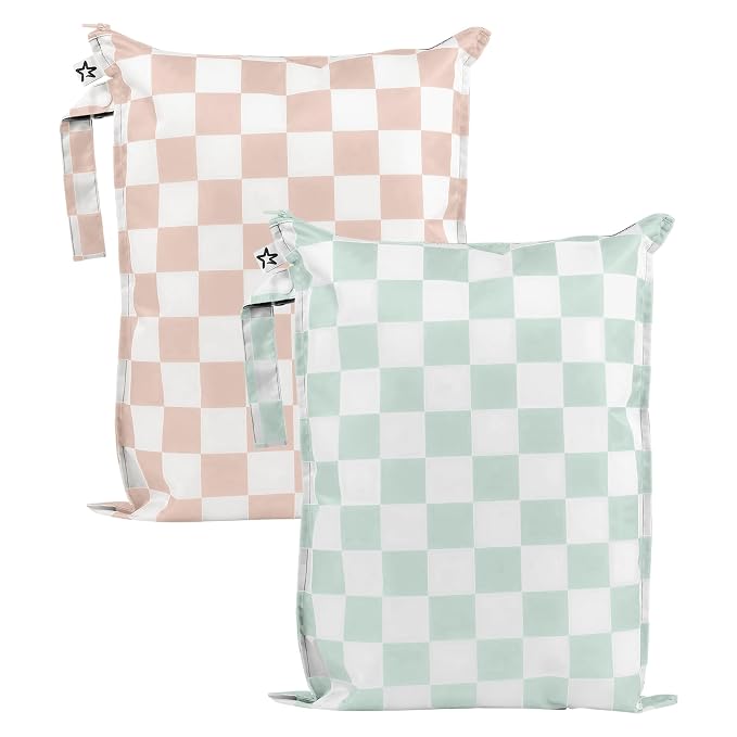 Tiny Twinkle Mess Proof Wet Bags | 2-Pack Reusable Waterproof Wet Bags by TinyTwinkle