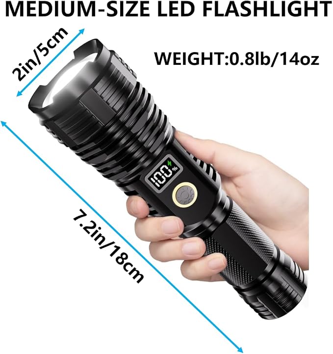 Flashlights High Lumens Rechargeable, 000LM LED Super Bright Flash Light - Image 6