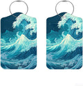 2Pcs Deep Ocean Blue Luggage Tags by Cmialusie