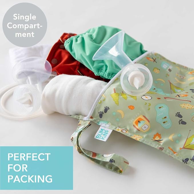 Bumkins Waterproof Wet Bag for Baby, Swim Suit, Cloth Diapers, Pump Parts - Image 3