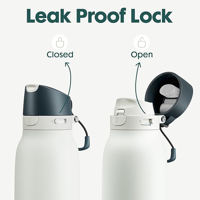 Meoky 24 oz Travel Water Bottle Stainless Steel: Leak Proof Locking Lid - Image 4