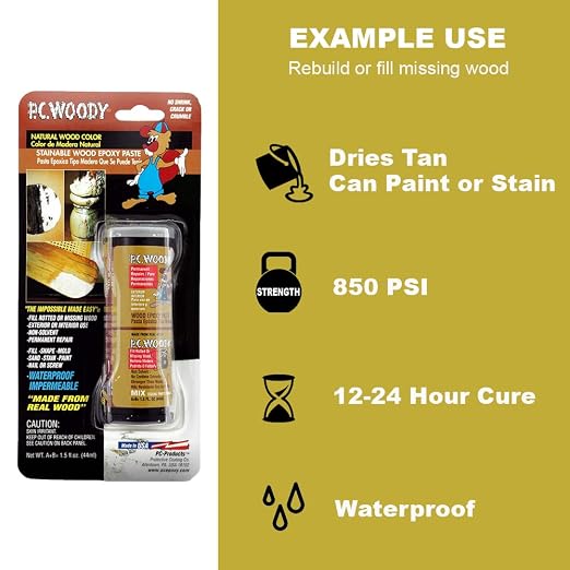 PC-Products PC-Woody Wood Repair Epoxy Paste, Two-Part 12 oz, and PC-Petrifier - Image 6