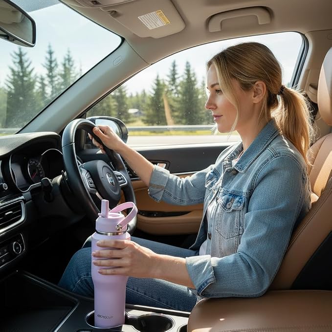 ABOTOCUP 32oz Insulated Water Bottle, Fit in Any Car Cup Holder, Water Bottle - Image 5