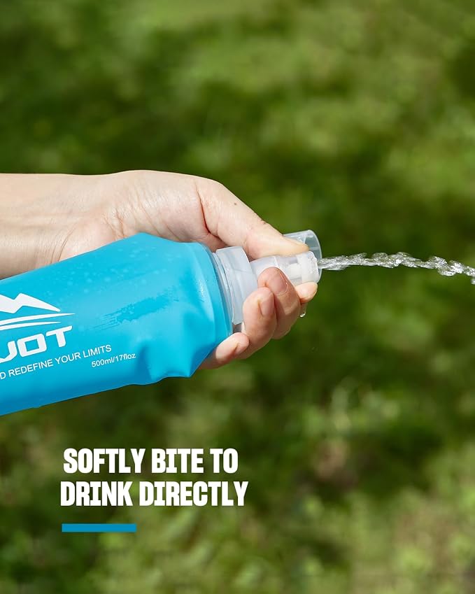 Zelvot Running Vest Soft Flask, BPA-Free 500ml Collapsible Water Bottle - Image 2