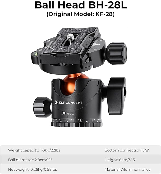 K&F CONCEPT 90''/230cm Ultra High Camera Tripod, Horizontal Overhead Shooting - Image 5