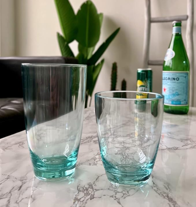 KLIFA- ETON- 15.2 & 20.8 ounce, Acrylic Tumbler & Highball Drinking Glasses Set by KLIFAHome