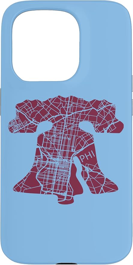 Philadelphia Street Map Liberty Bell Vintage Maroon Philly Case by Unknown