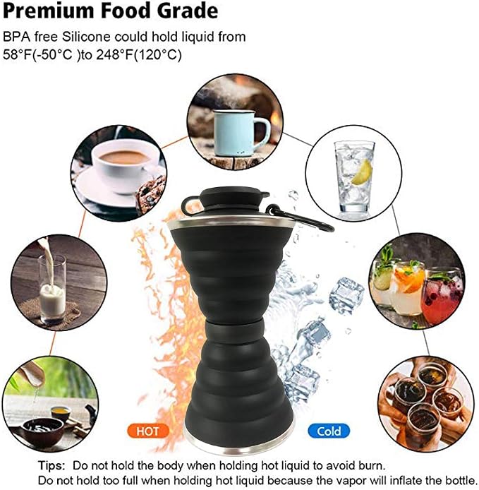 Collapsible Water Bottle, Camping Cup - Image 5
