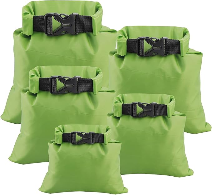 Pimoys 5 Pack Waterproof Dry Sacks, Lightweight Outdoor Dry Bags Ultimate Dry by PimoysLivingNecessities